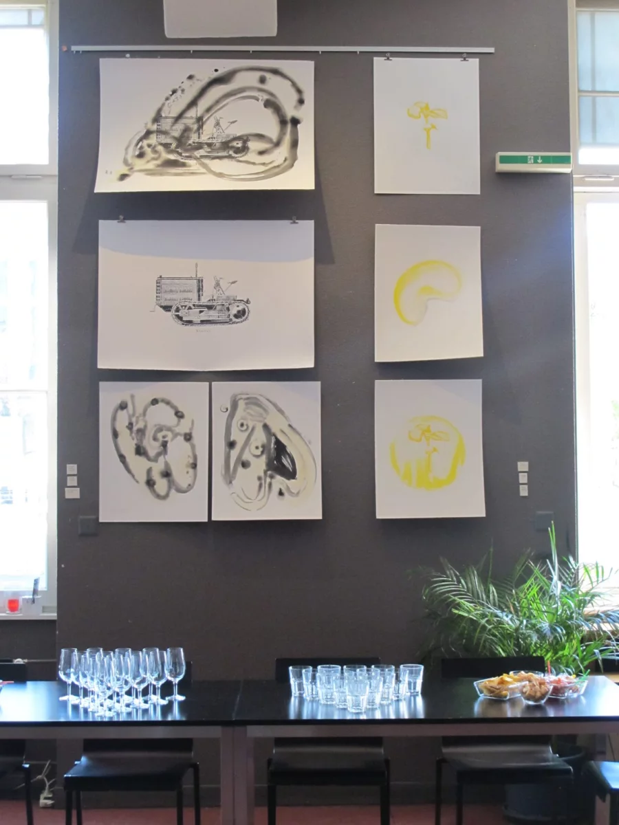 Âme Burger au café du Vème, Création de sérigraphies sur le thème du hamburger, 2014 — Julie Humbert
