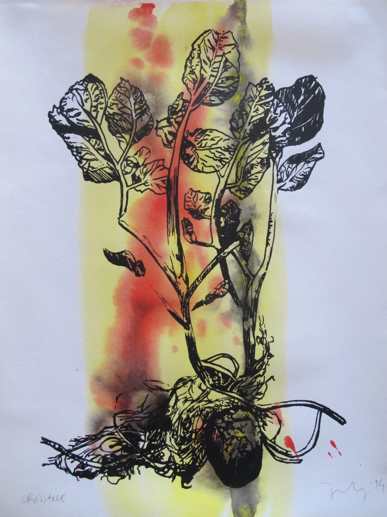 Âme Burger 9110, Sérigraphie et aquarelle, 2014 — Julie Humbert