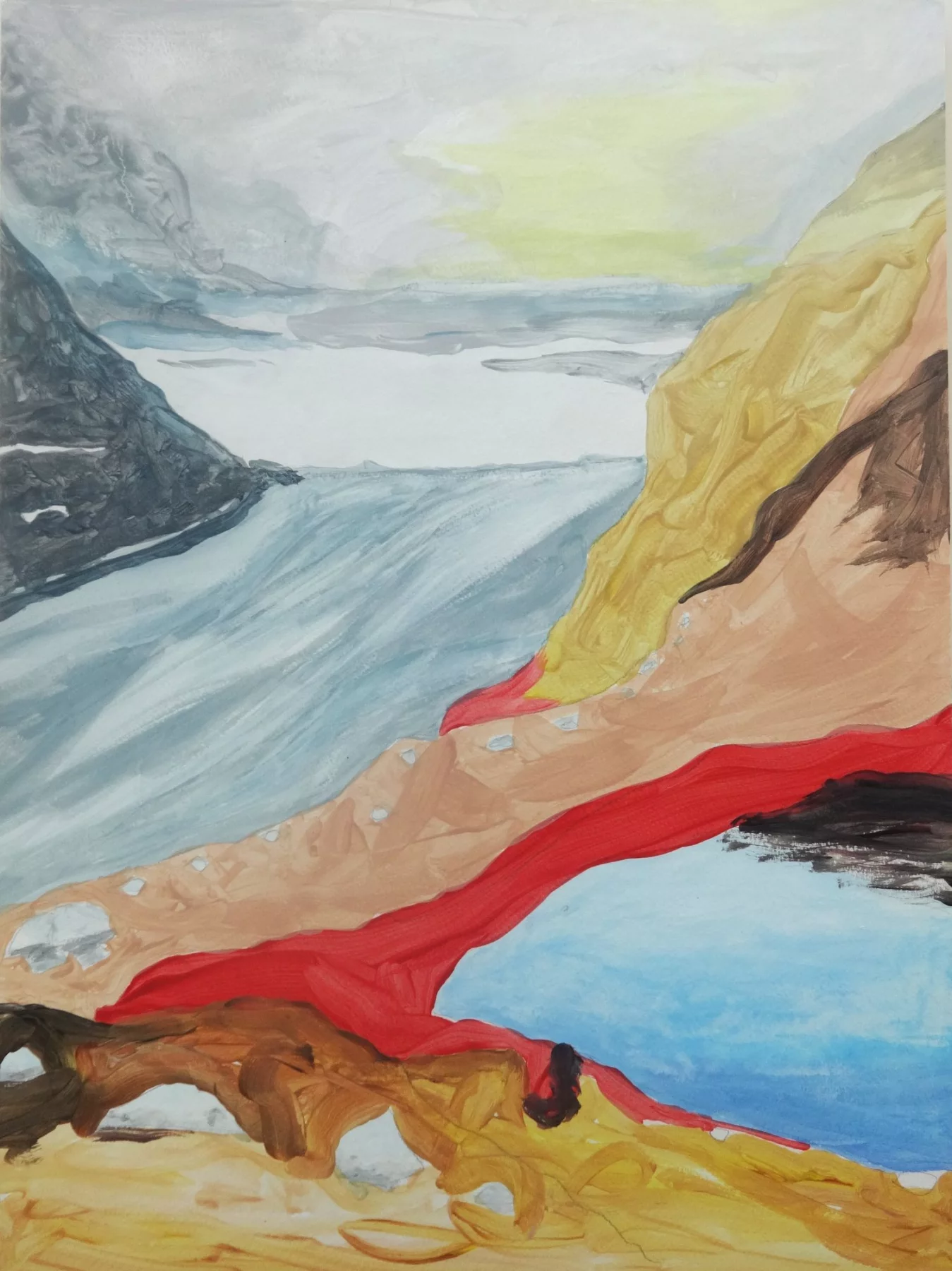 Glacier, Gouache sur papier marouflé, 2022 — Julie Humbert - Artiste visuelle