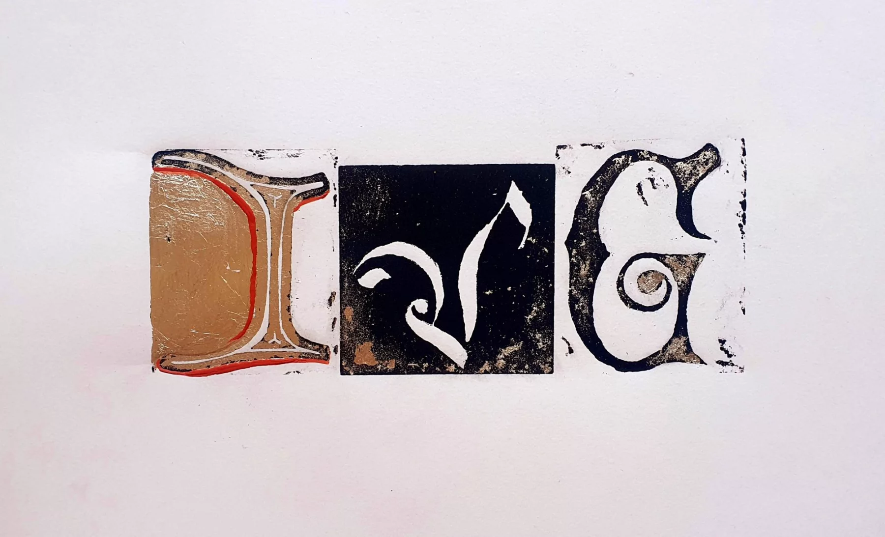 IVG, lettres de noblesse, Linogravure et enluminure, 2026 — Julie Humbert