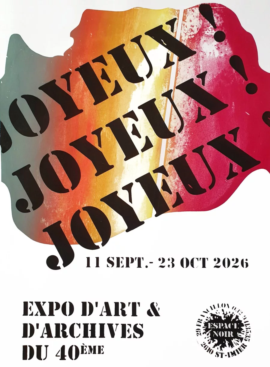 Joyeux!, Affiche sérigraphiée aux encres artisanales, 2026 — Julie Humbert