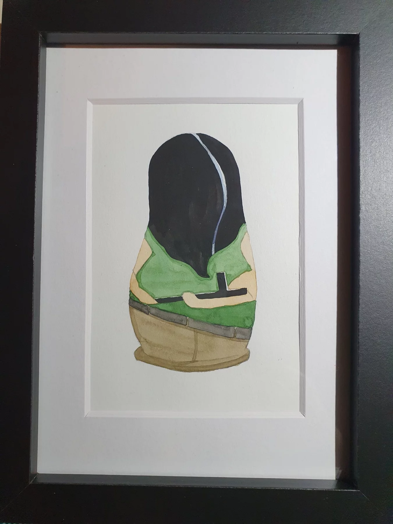 Matriochka, Crayon et aquarelle sur papier, 2023 — Julie Humbert - Artiste visuelle