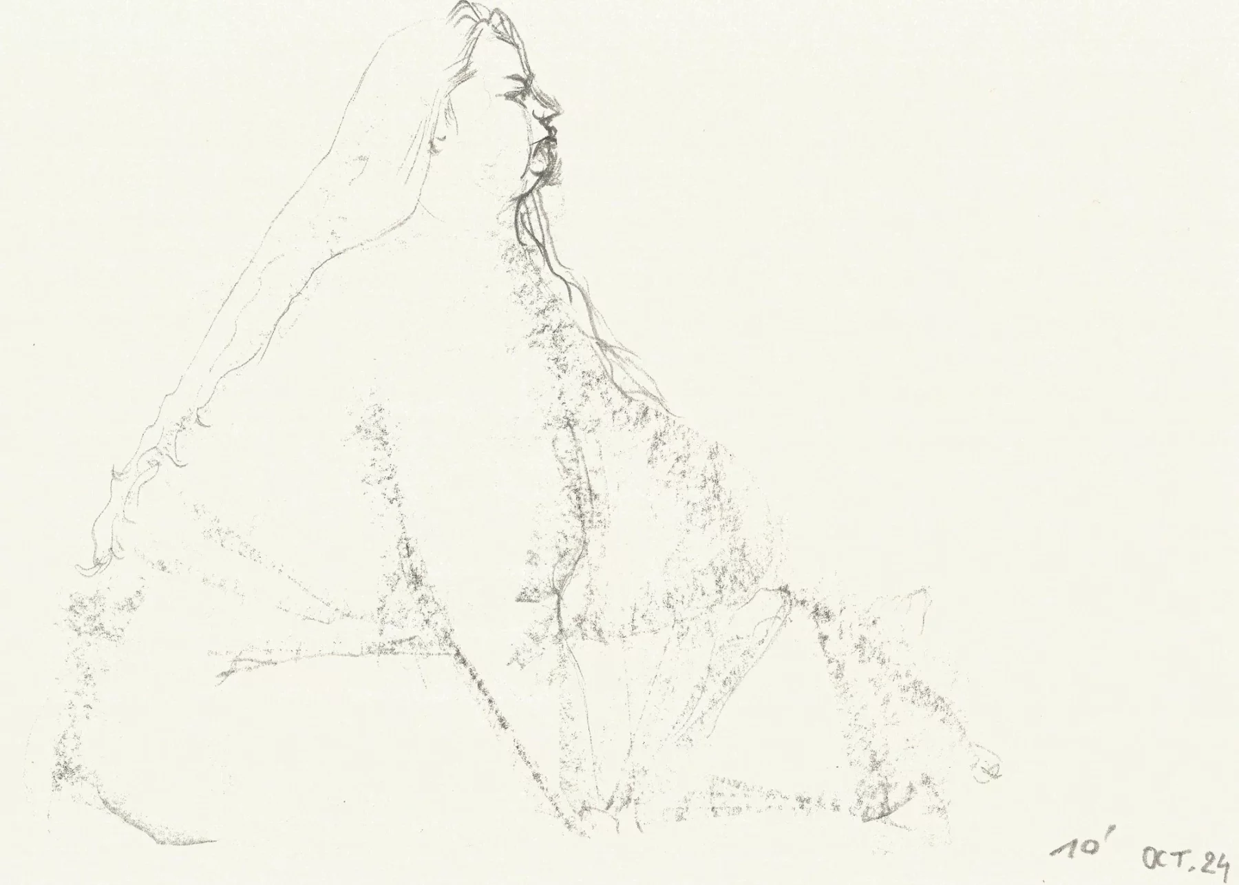 Dessins d’après modèle vivant, Pastel gras, crayon et sanguine sur papier, 2024-2026 — Julie Humbert - Artiste visuelle
