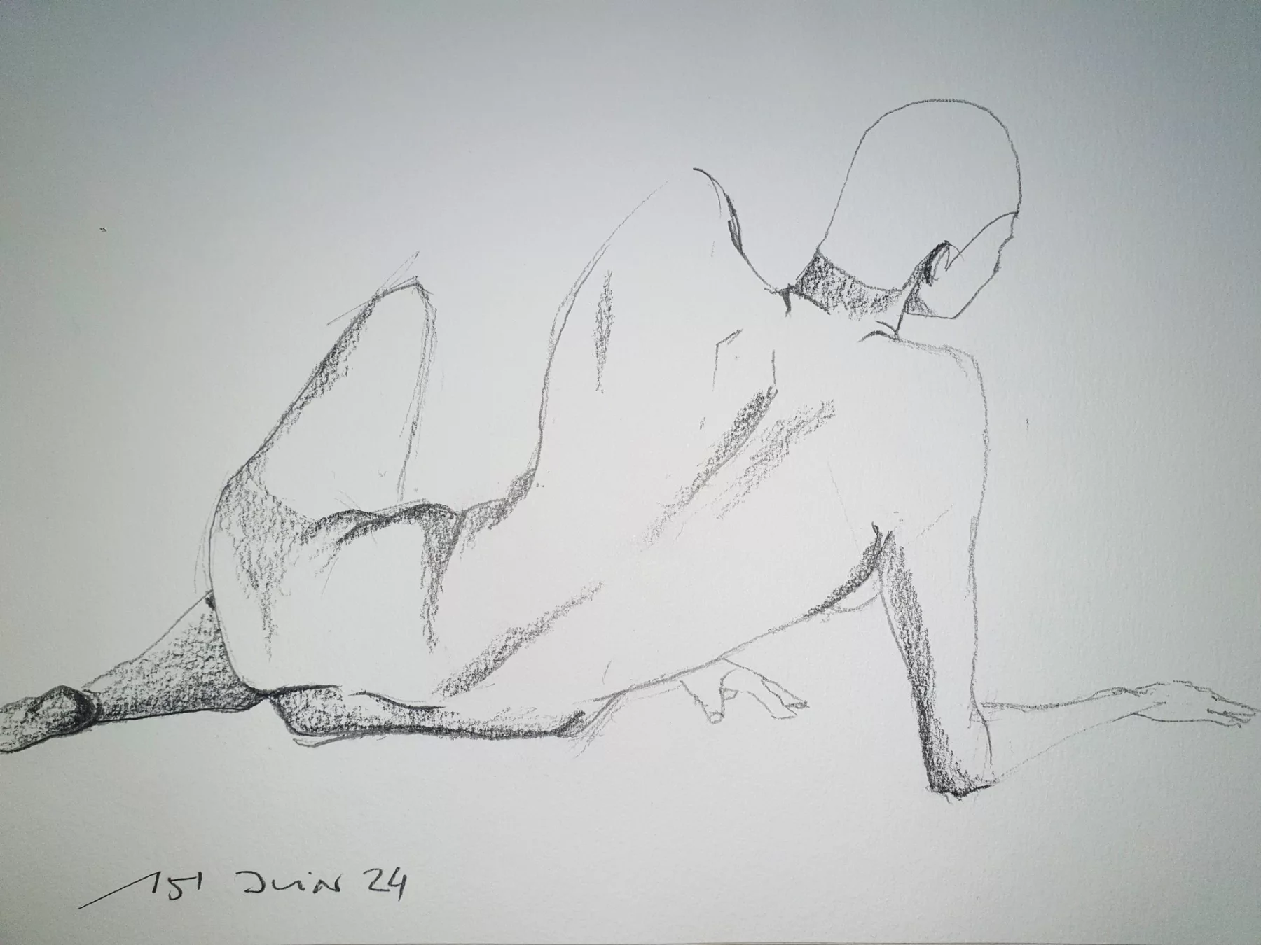 Dessins d’après modèle vivant, Pastel gras, crayon et sanguine sur papier, 2024-2026 — Julie Humbert - Artiste visuelle