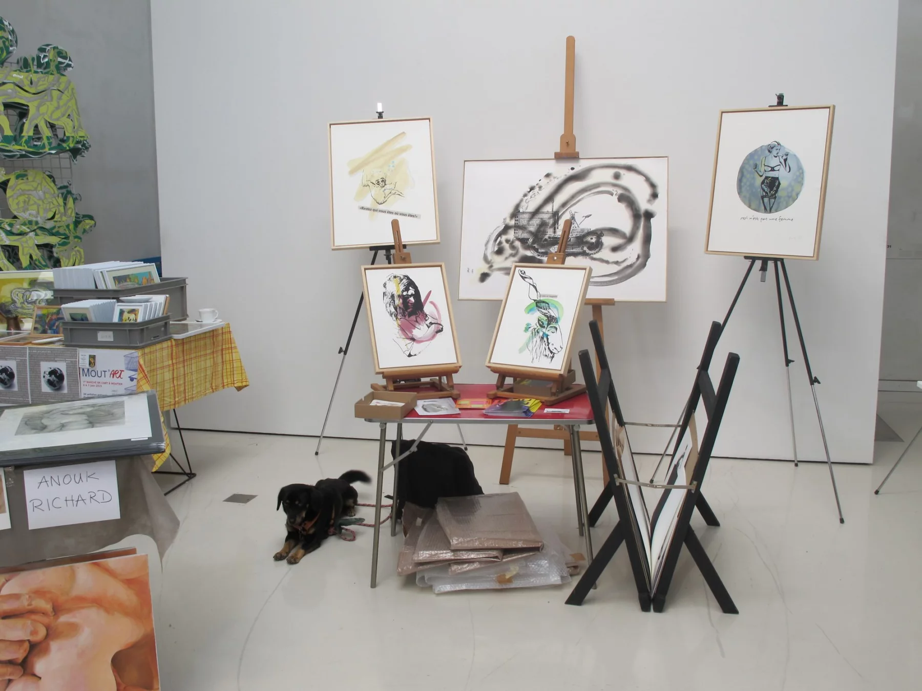 Mout’Art, marché de l’art au Musée, Sérigraphies et aquarelles, 2015 — Julie Humbert