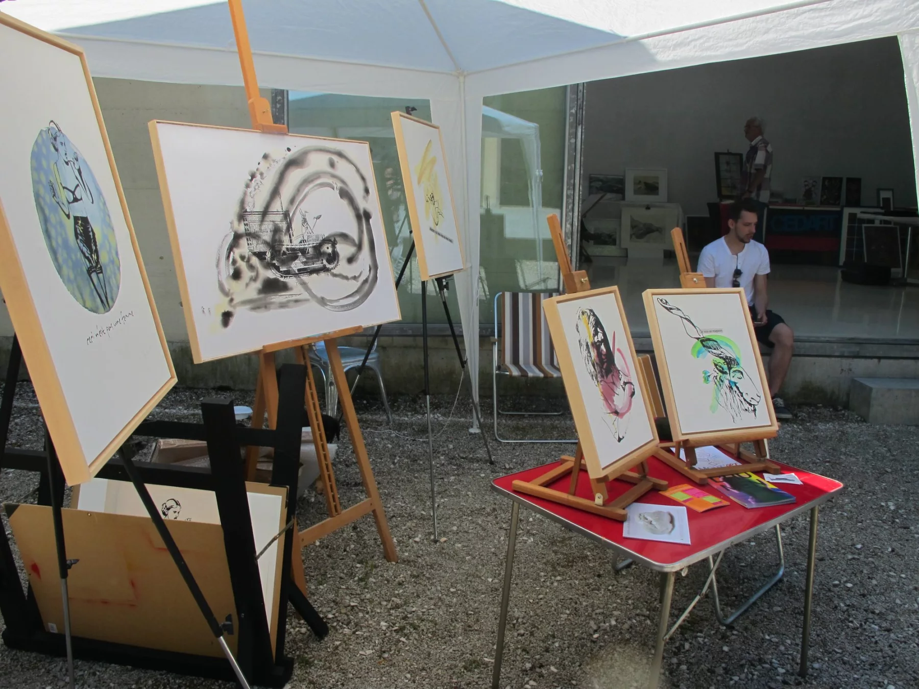 Mout’Art, marché de l’art au Musée, Sérigraphies et aquarelles, 2015 — Julie Humbert