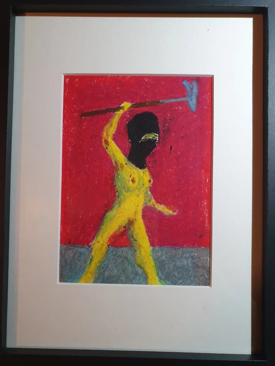Rural Warriors, Pastel gras sur papier, 2023 — Julie Humbert - Artiste visuelle